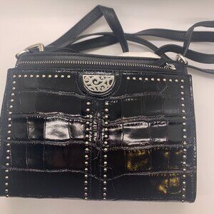 Brighton Black Leather Shoulder Bag
